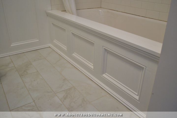 DIY tub skirt - step 10 - paint with two coats of qualit paint