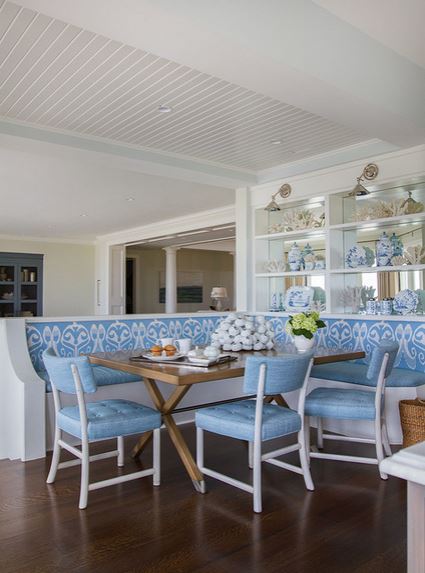 dining room shelving with mirror back by Schulte Design, via Houzz