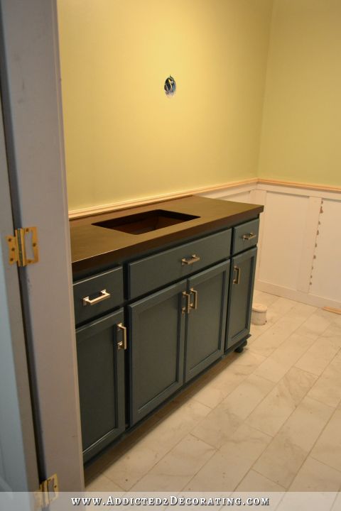 furniture style bathroom vanity from stock cabinets - 34