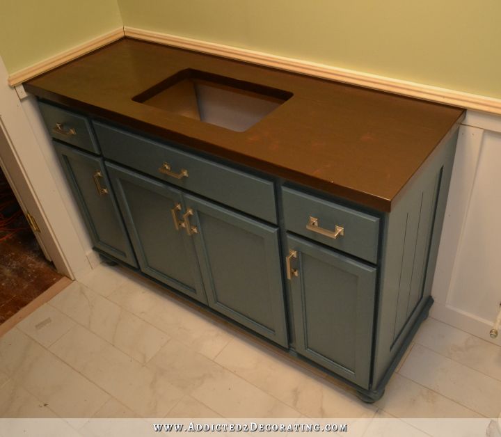 furniture style bathroom vanity from stock cabinets - 37a