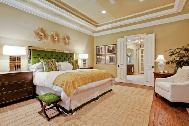 space saving idea for a small bathroom - small doors hung like French doors in standard width doorway - master suite by Rosewood Custom Builders, via Houzz