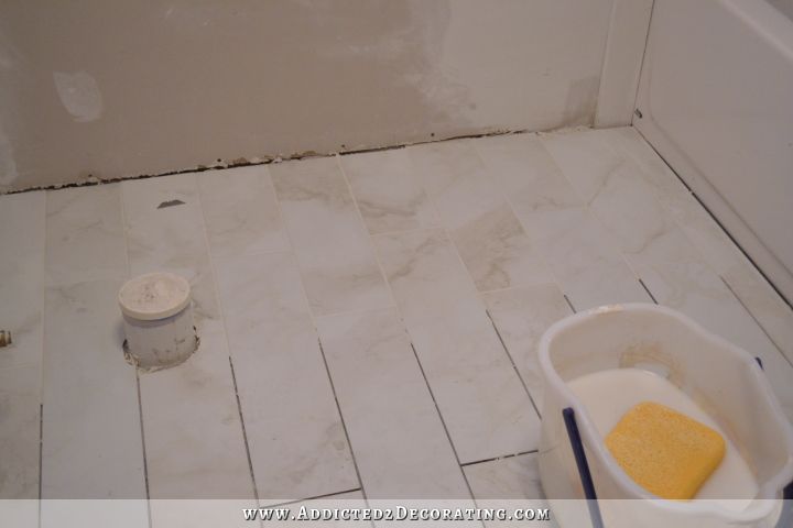 tiled and grouted bathroom floor - 2