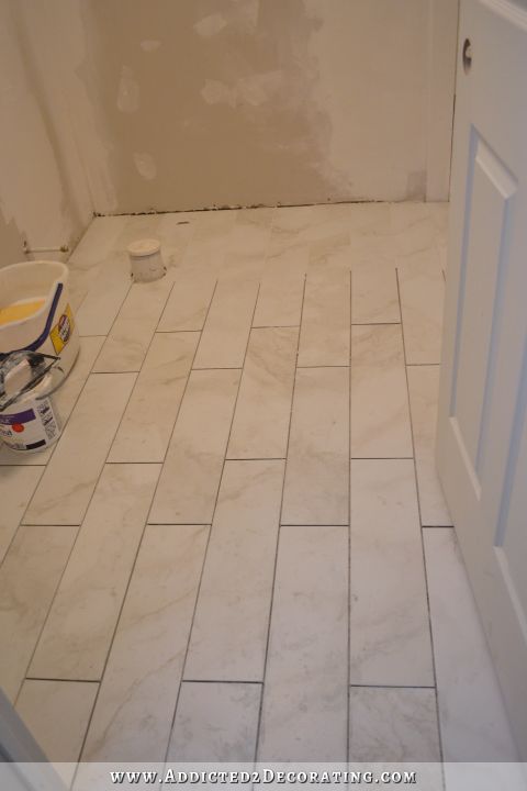 tiled and grouted bathroom floor - 3