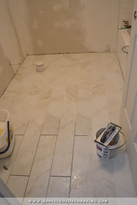 Finished Bathroom Floor (And The Amazing Difference Grout Makes!)