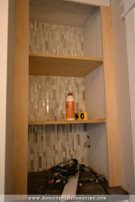 Storage Unit Tiled Bathroom Built-In Storage - Tiled & Trimmed - Addicted 2 Decorating®