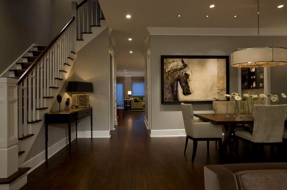dining room at front entry of home - Michael Abrams Limited, via Houzz