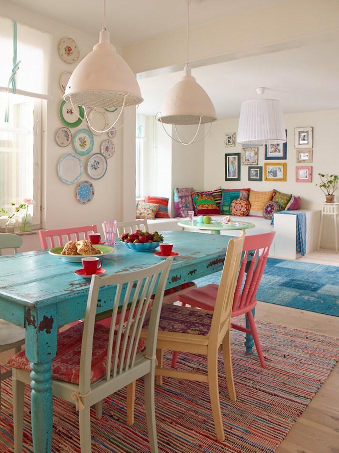 Colorful Painted Dining Table Inspiration Addicted 2 Decorating