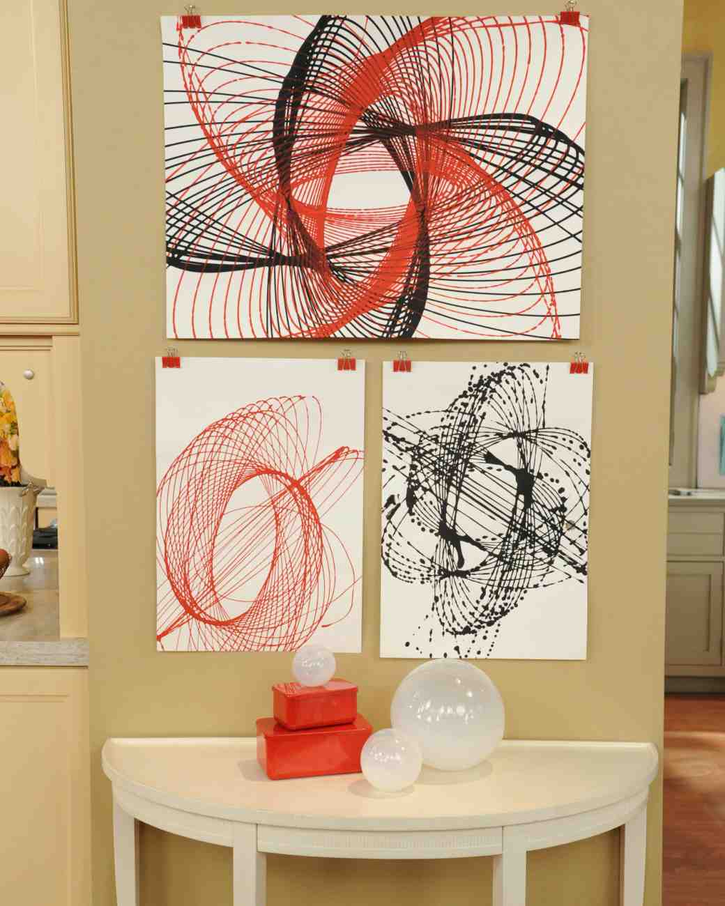 DIY artwork - pendulum painting from Martha Stewart