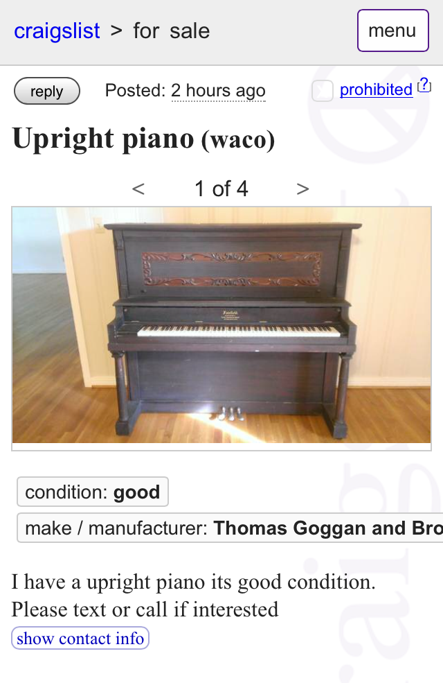Thos Goggan & Bros upright piano - 6