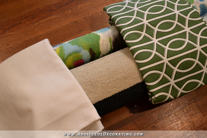 fabrics and rug for dining room