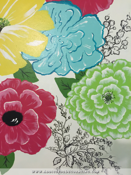 Yaleana's Bedroom: It All Starts With A Large Flower Wall Mural