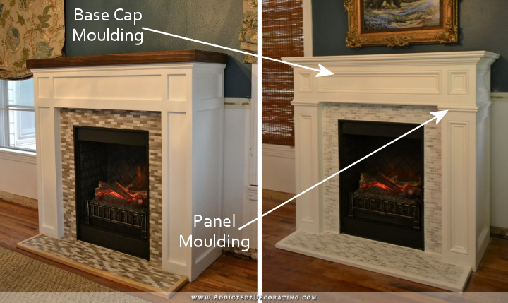 base cap moulding used on fireplace update