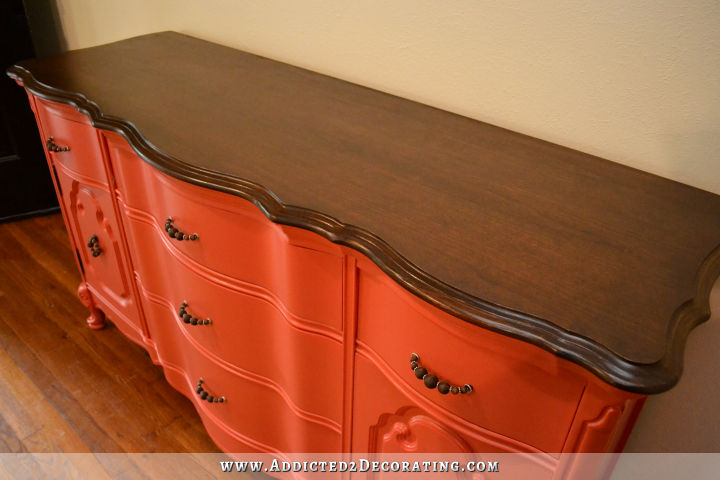 buffet makeover painted with Behr Japanese Kimono - 2