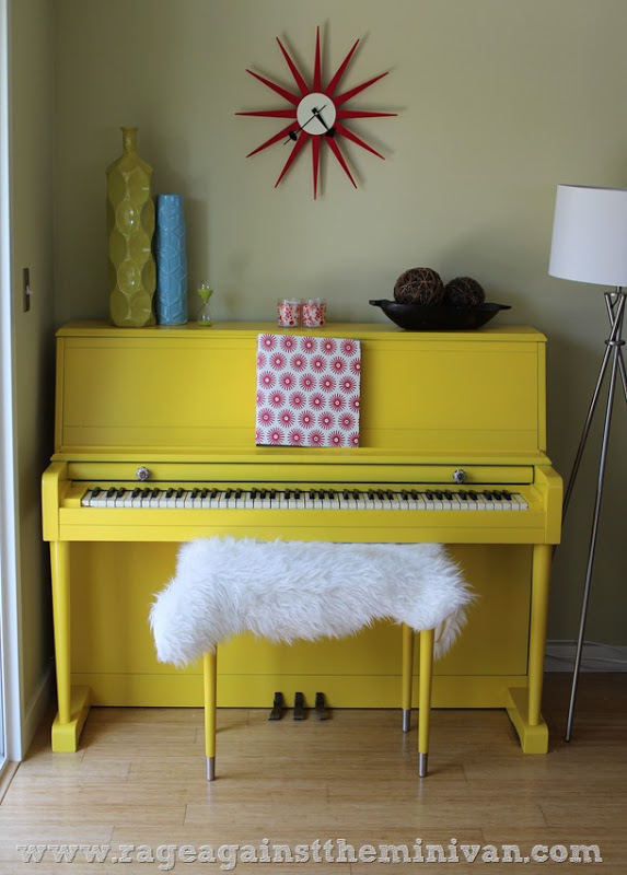 painted piano - yellow piano from Rage Against The Minivan