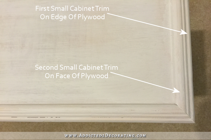 small cabinet trim on drawer front