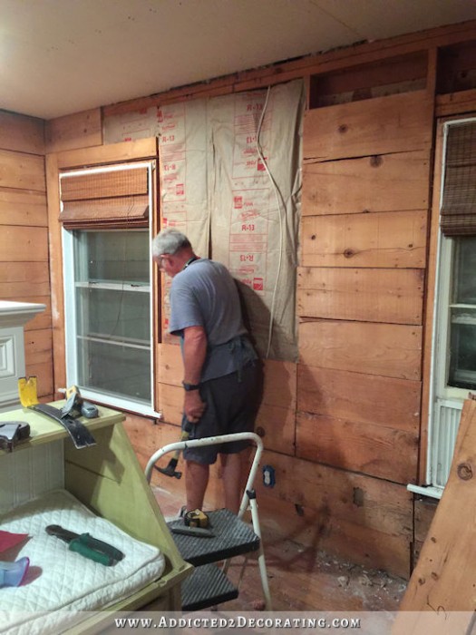 dining room - shiplap removed for insulation 2