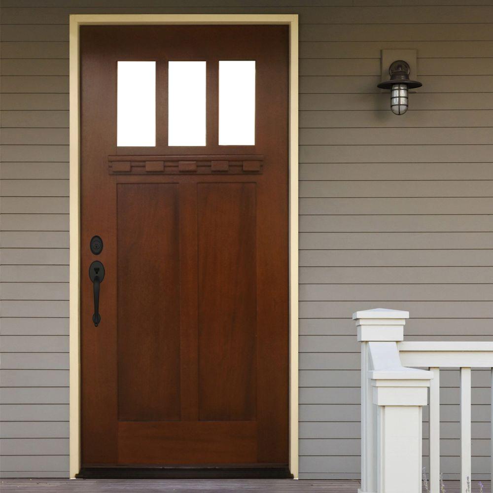 front door options - craftsman style door with glass