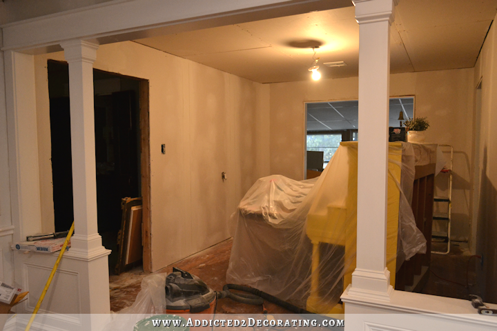 still to do - finish walls and ceiling, frame out doorways, repair hardwood floor