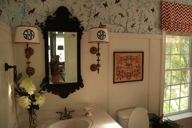 hand drawn wallpaper design inspired by Schumacher Birds & Butterflies wallpaper, by Shannon Berrey