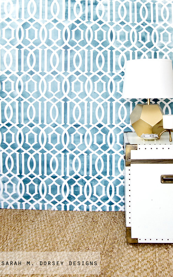 large trellis wall stencil by Sarah M Dorsey