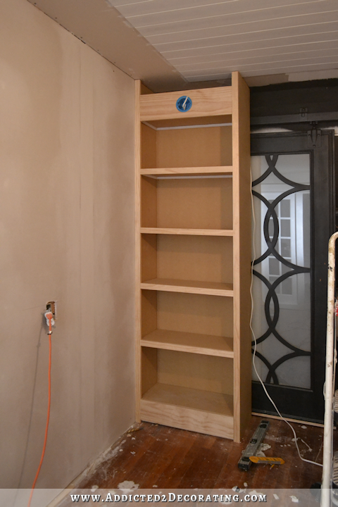 music room built in bookcases - the basic build complete on the first bookcase