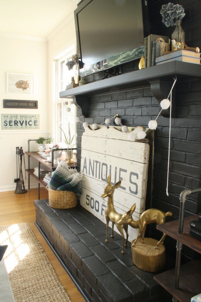 black painted fireplace from Primitive and Proper