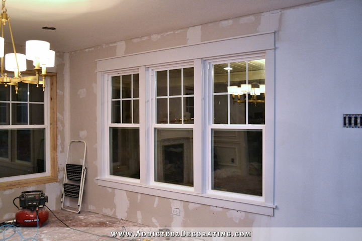 dining room - how to install trim and casing in new windows - after