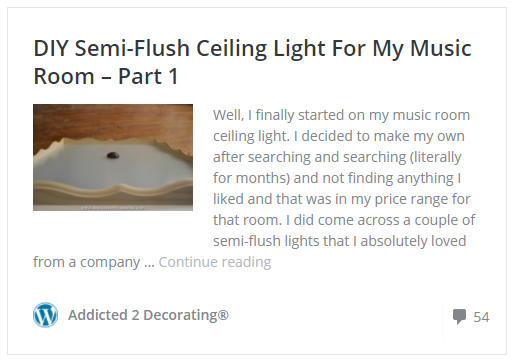 DIY semi-flush ceiling light for my music room - part 1