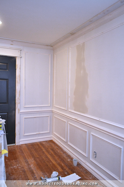 dining room picture frame moulding and trim progress - 1