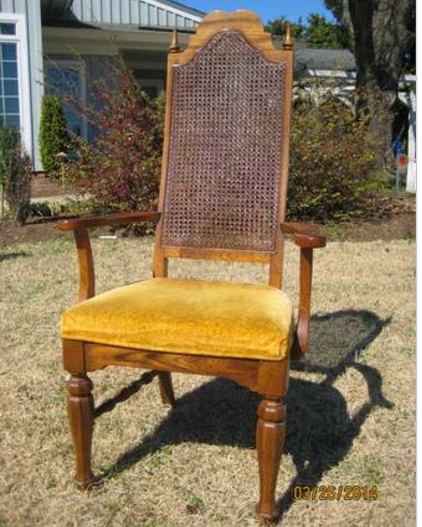 cane back dining chair makeover from Blesser House - before