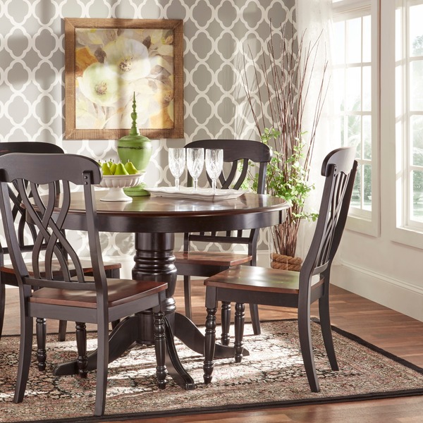 dining chairs - tribecca home mackenzie country black dining chair