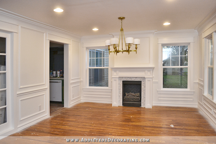 dining room picture frame moulding and trim progress - 15