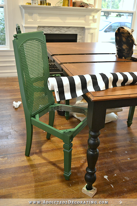 Black Table Green Chairs, Green Painted Dining Chairs