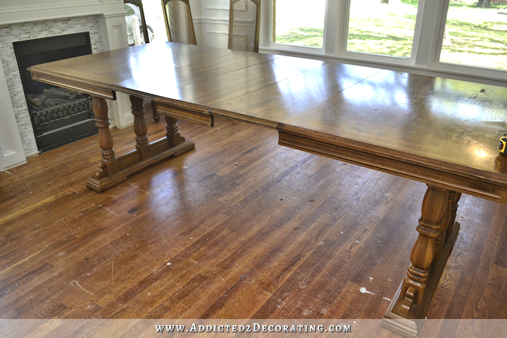 dining table remake - from trestle table to farmhouse table - 1