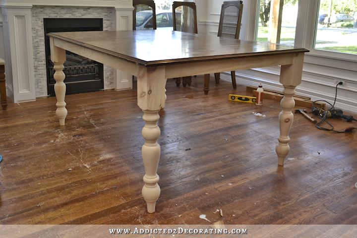 dining table remake - from trestle table to farmhouse table - 14