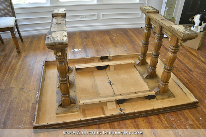 dining table remake - from trestle table to farmhouse table - 2