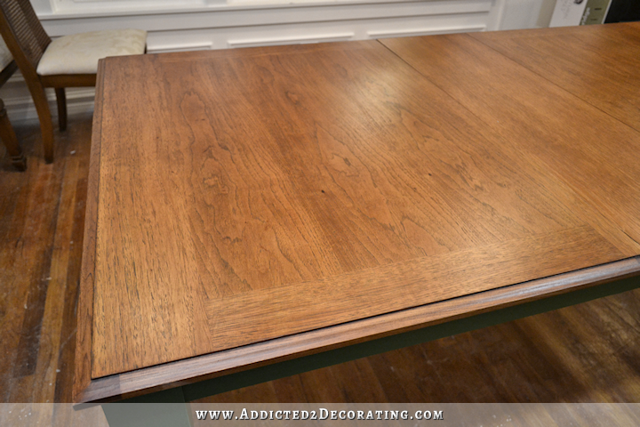 diy farmhouse dining table - stained top - 4