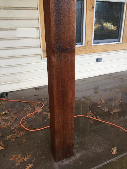 front post after pressure washing