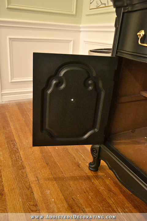 black buffet makeover - close up of doors - 2