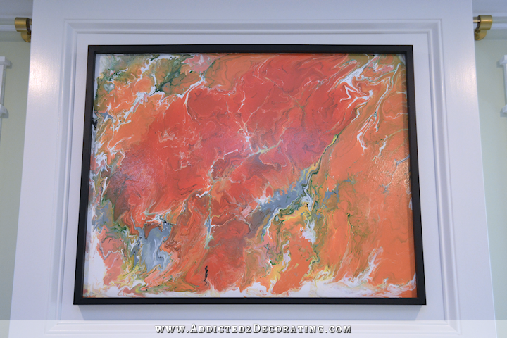 DIY Fluid acrylic abstract painting with easy-to-make modern frame - 3