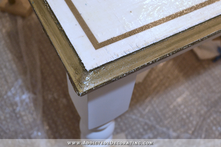 When using paint stripper for wood furniture, spread it on generously.