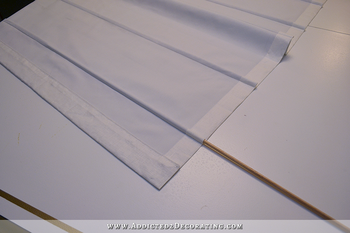 how to make Roman shades -15 - insert spines into spine pocket