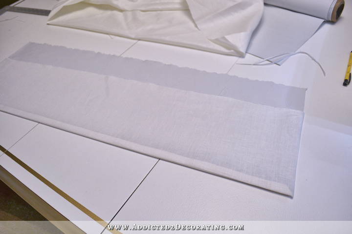 how to make Roman shades -37 - sew lining and face fabric together for valance
