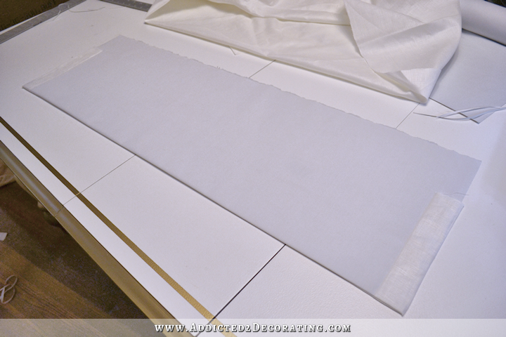 how to make Roman shades -38 - sew lining and face fabric together for valance