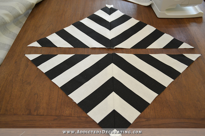 DIY black and white striped throw pillows - one fabric, two ways - 11
