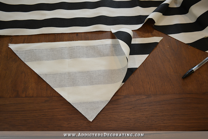 DIY black and white striped throw pillows - one fabric, two ways - 5