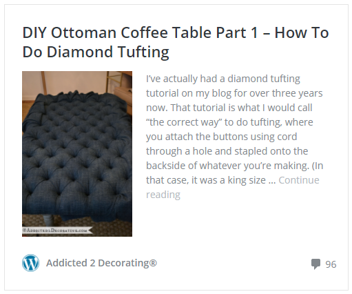 DIY ottoman coffee table part 1 - how to do diamond tufting