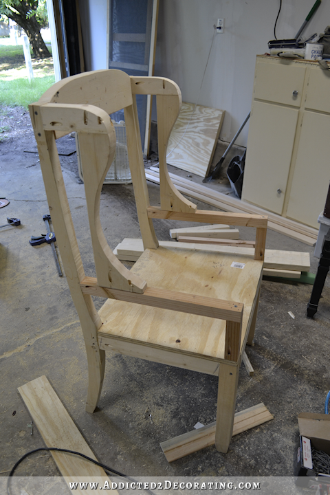 DIY wingback dining chair - how to build a frame for an upholstered chair - 18