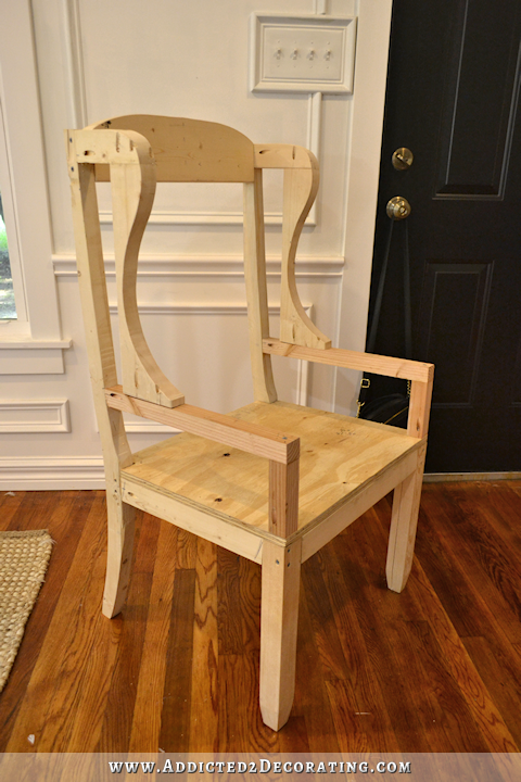 DIY wingback dining chair - how to build a frame for an upholstered chair - 19