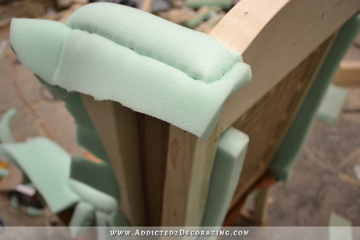 DIY wingback dining chair - how to upholster the frame - 40
